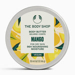 The Body Shop Mango body butter container on a white background