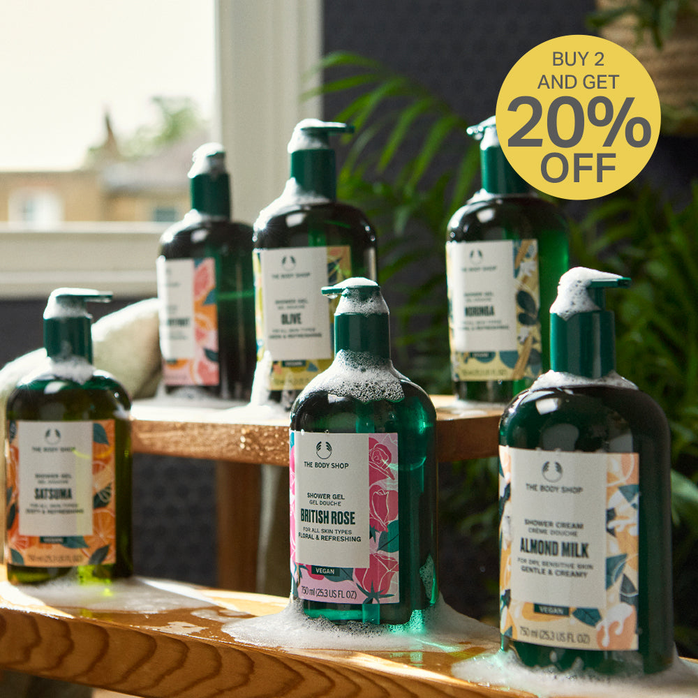 750ml Shower Gels - The Body Shop. Buy 2 get 20% off